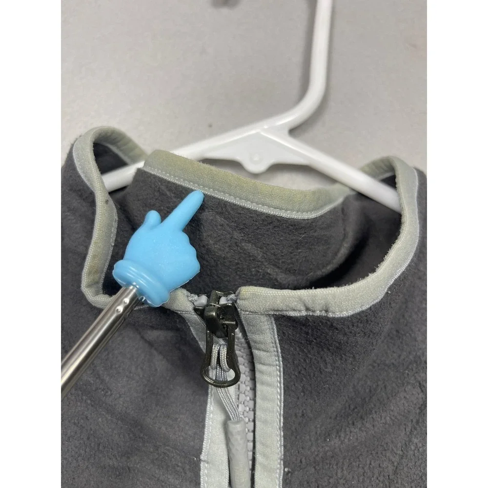 The North Face Mens Grey Black Colorblock Quarter Zip Fleece Pullover Medium
